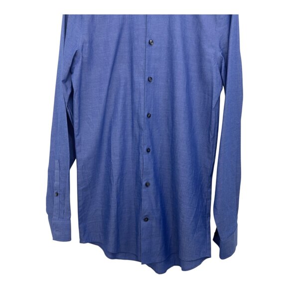 J. Ferrar Slim Fit Blue Long Sleeve Button-Up Shirt SZ Small Sleeve 100% Cotton - Picture 9 of 13